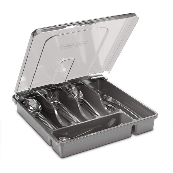 Prep & Savour Utensil Holder For Countertop With Lid, Plastic